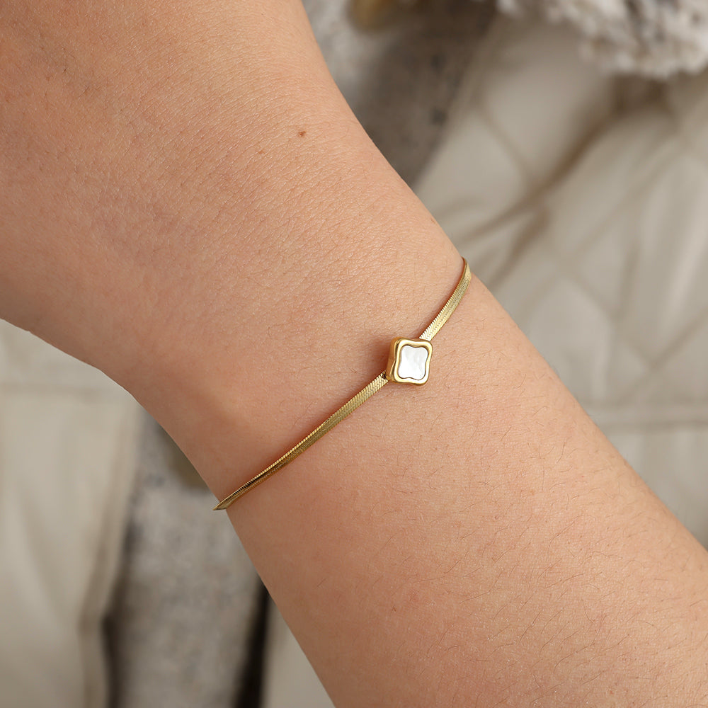 Shell Flower Edelstahl Armband