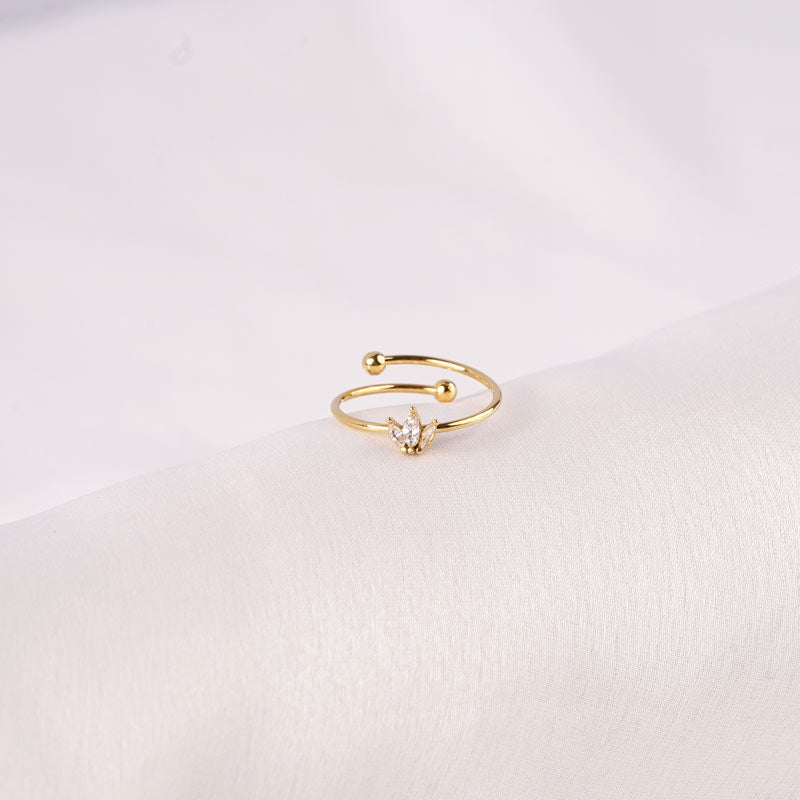 Leaf Crown Edelstahl Ring