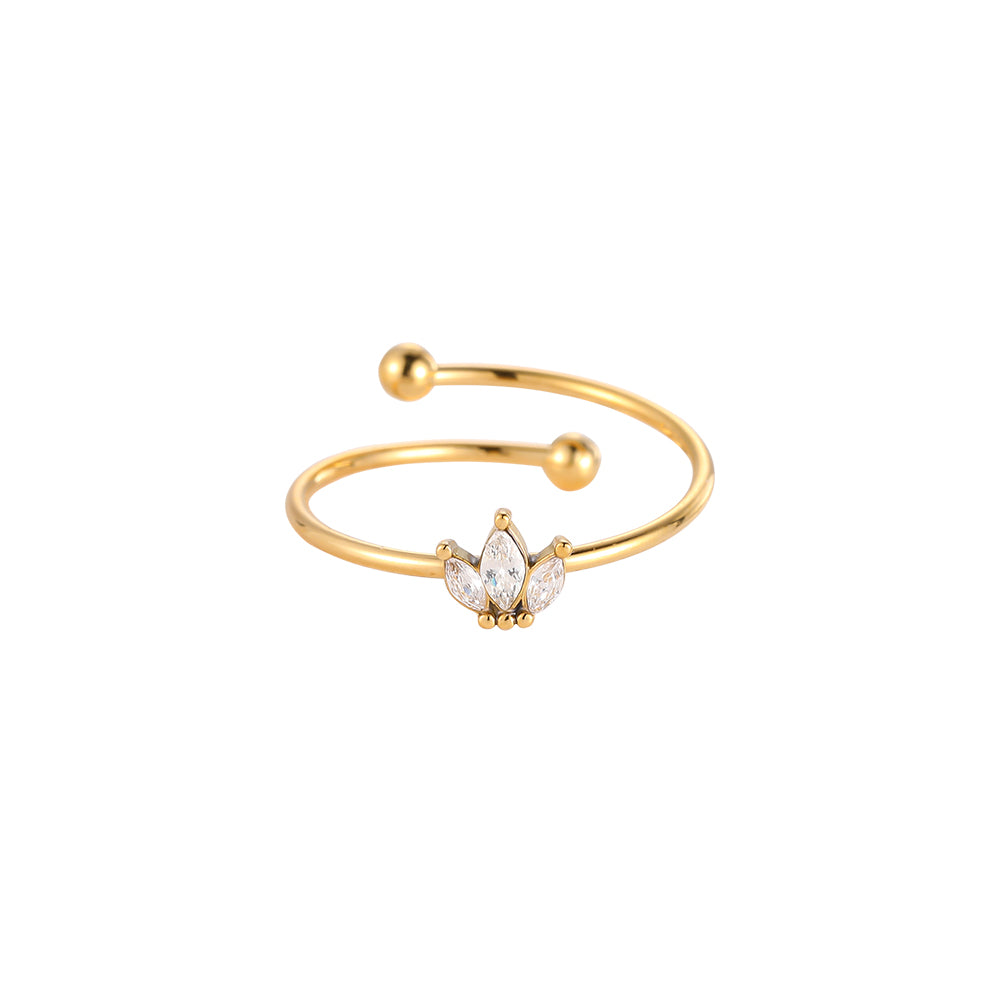 Leaf Crown Edelstahl Ring