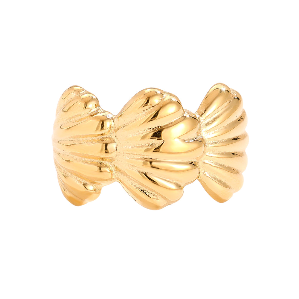 Three Shells Edelstahl Ring