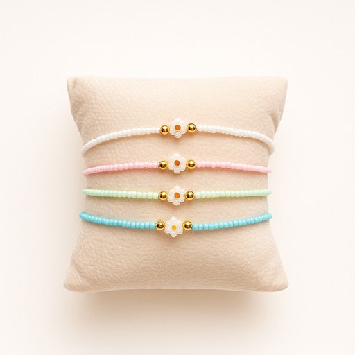 Perlenblumen Armband