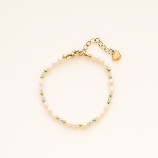 Kristall-Süßwasserperlen Armband