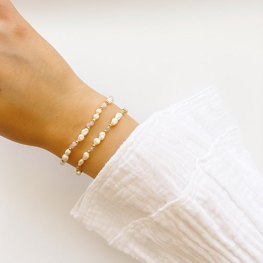 Kristall-Süßwasserperlen Armband