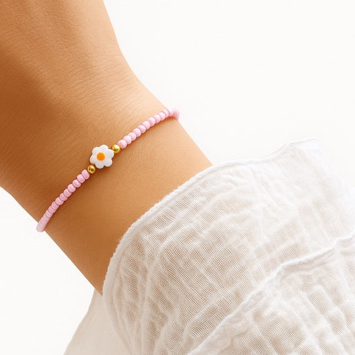 Perlenblumen Armband