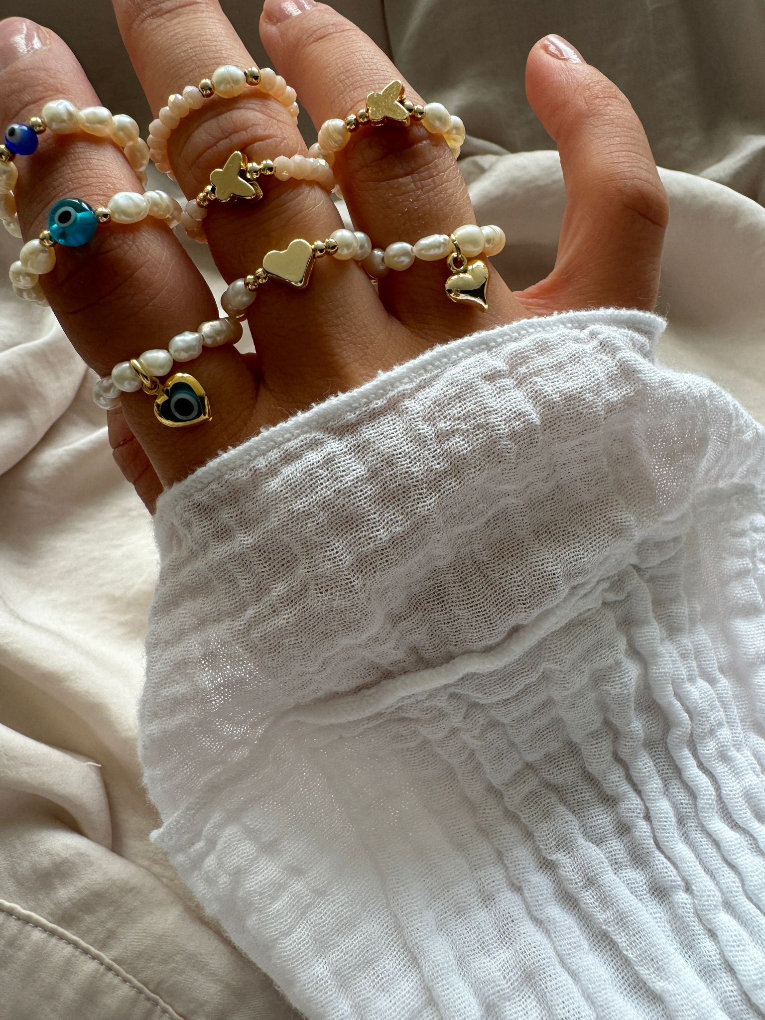 Süßwasserperlen Charm Ringe
