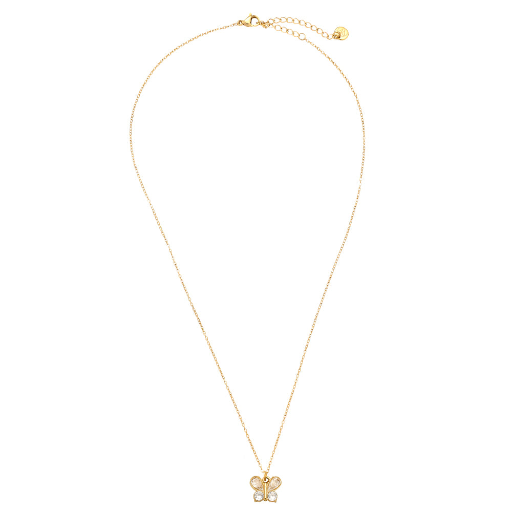 Nice Diamond Butterfly Edelstahl Halskette