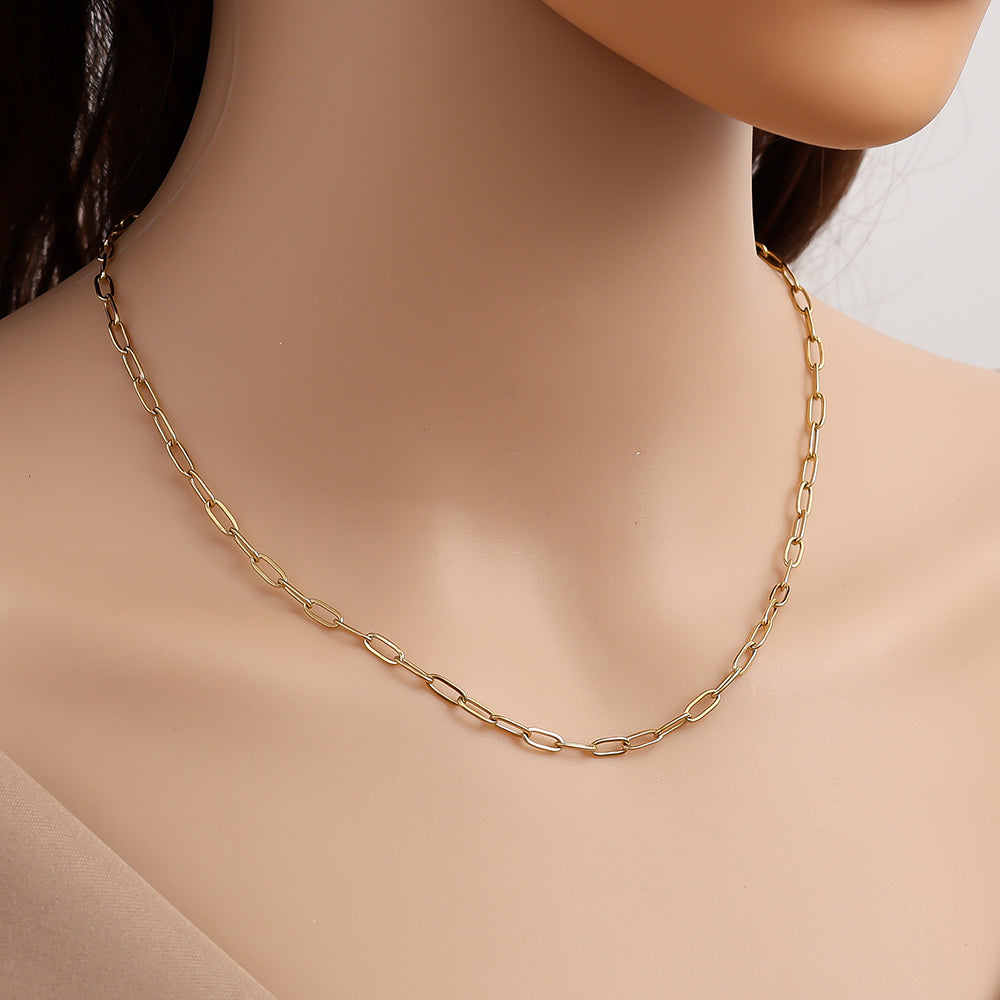 Fine Round Chain Edelstahl Halskette