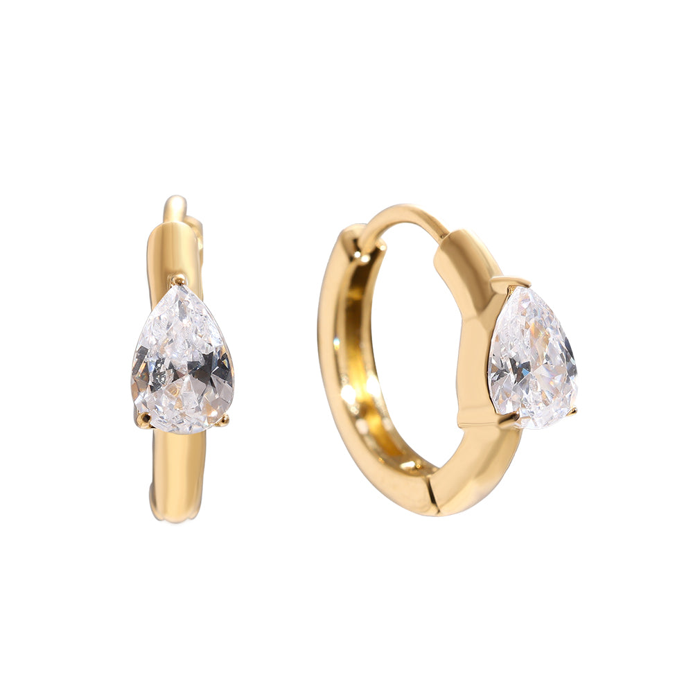 Diamant Drop Hoop Ohrringe