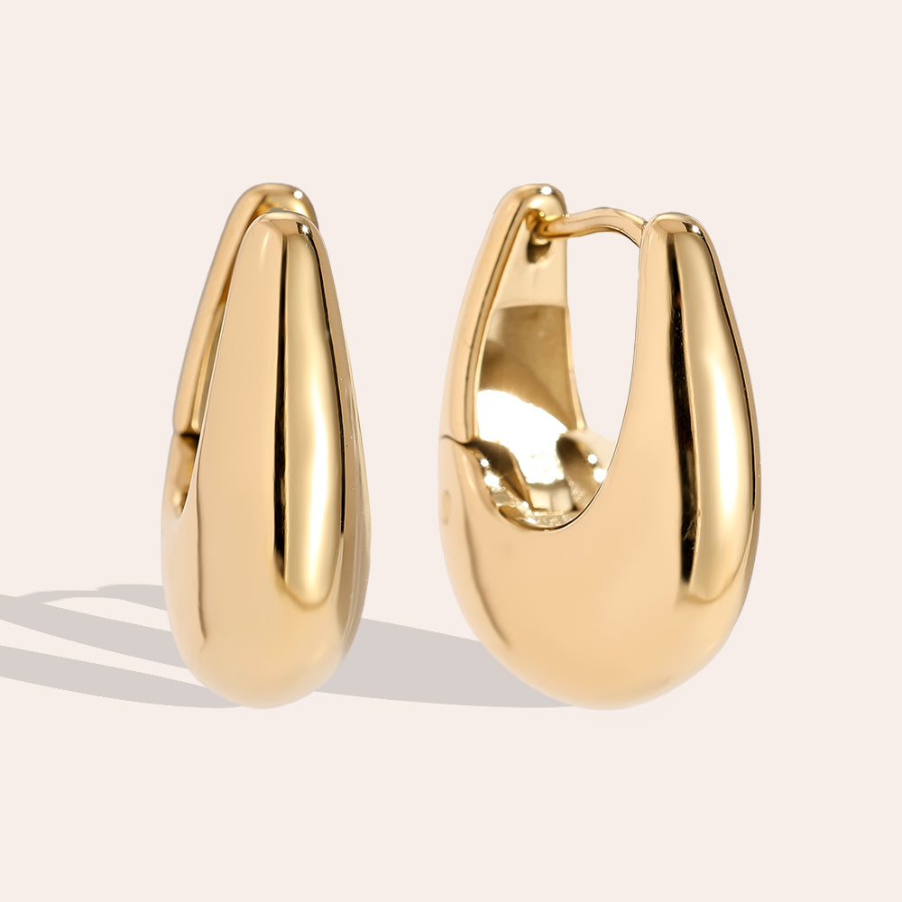Drop Hoop Edelstahl Ohrringe