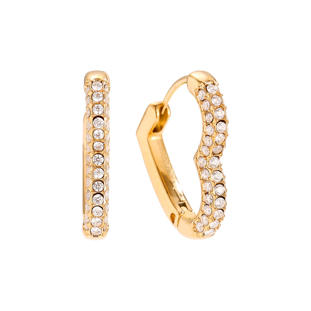 Diamant Herz Hoop Ohrringe