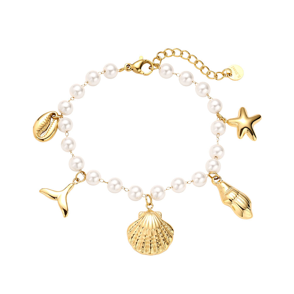 Ocean And Pearl Chain Edelstahl Armkette