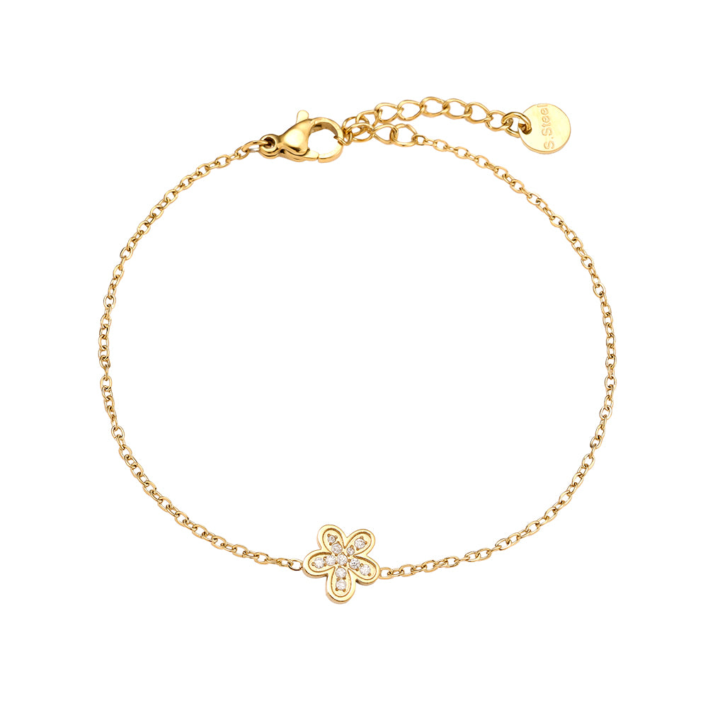 Sweet Diamond Flower Edelstahl Armkette