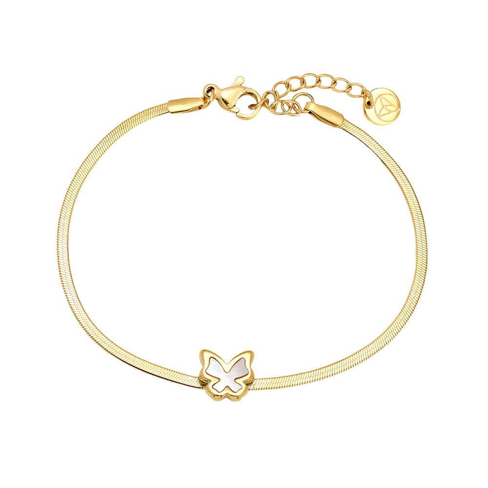 Shell Butterfly Edelstahl Armband