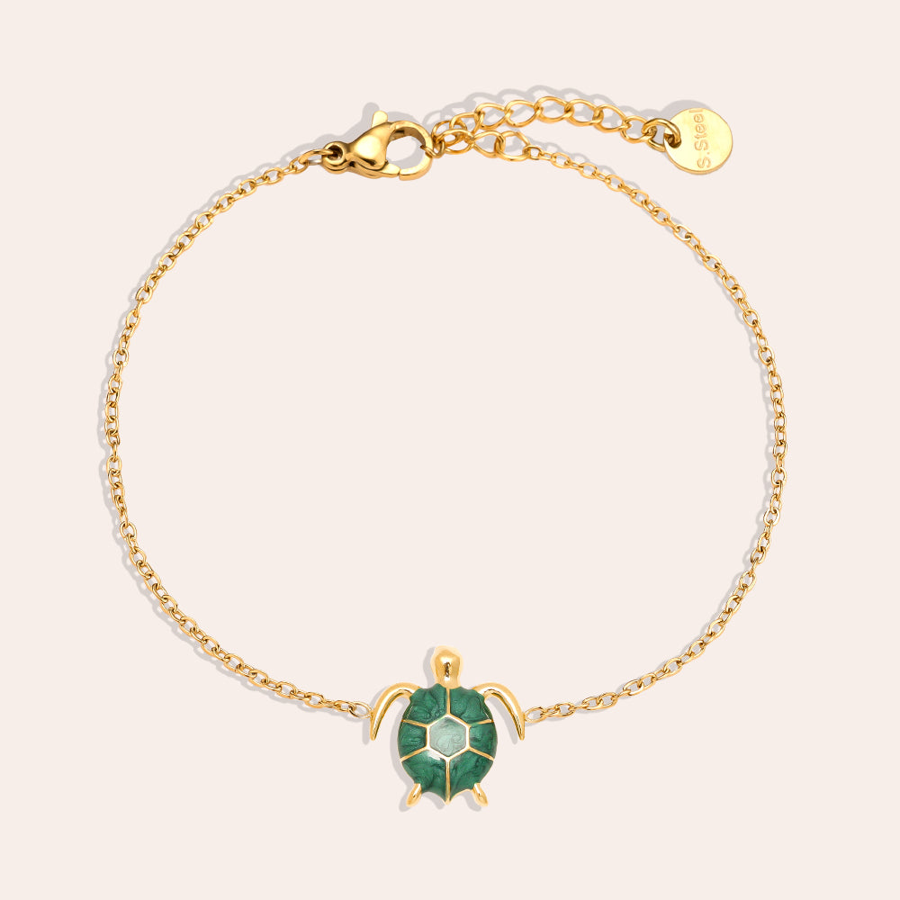 Green Turtle Edelstahl Armband