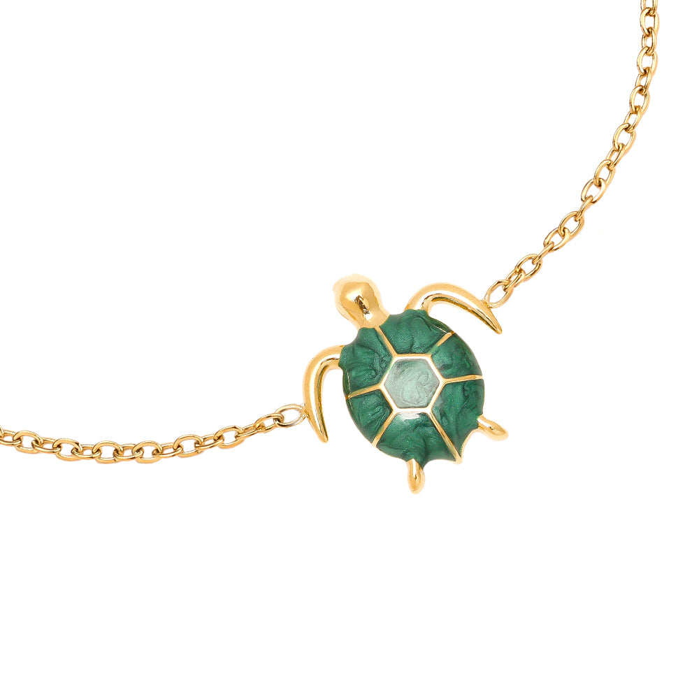 Green Turtle Edelstahl Armband