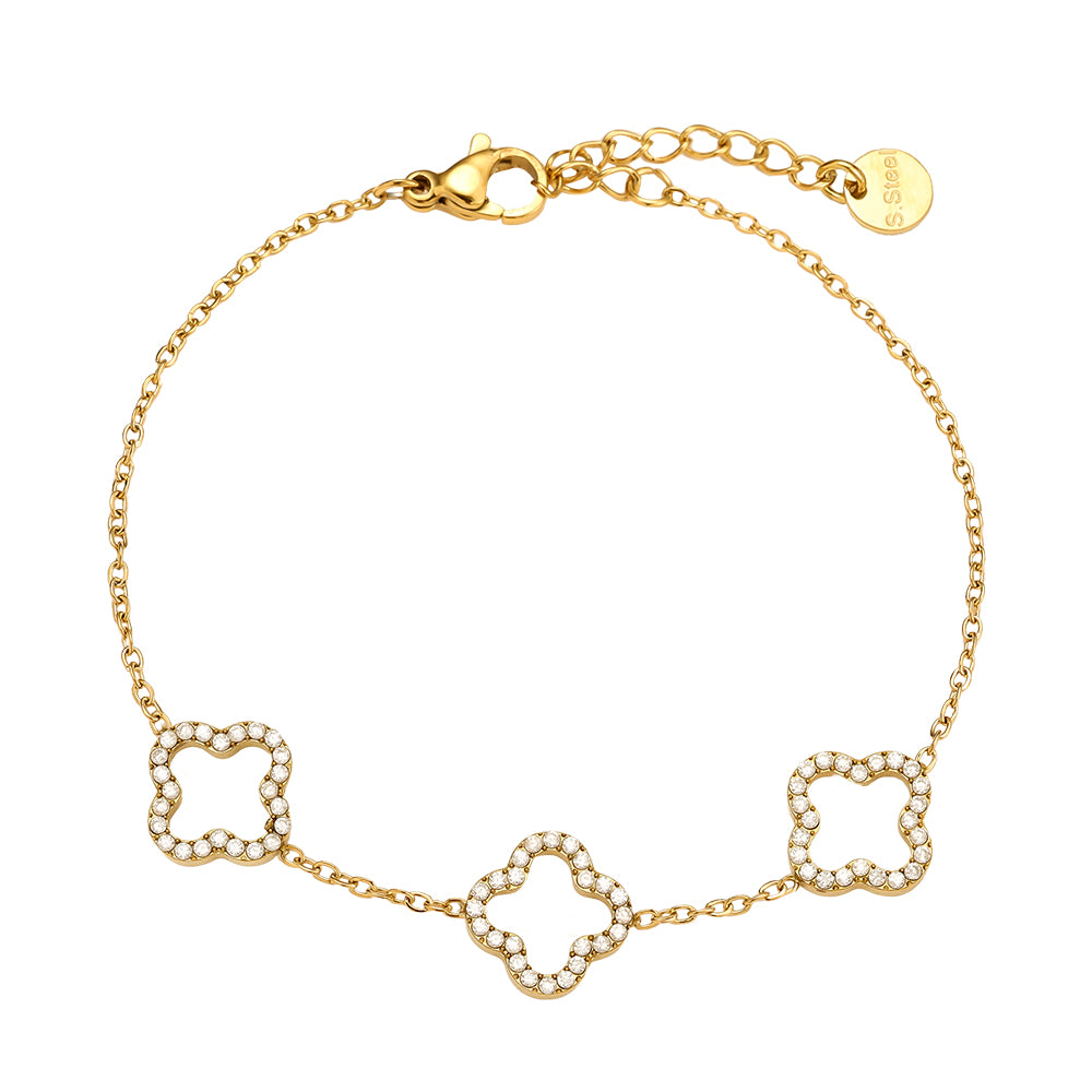 Drei-Clover Glanz Armband