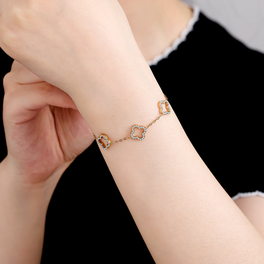 Drei-Clover Glanz Armband