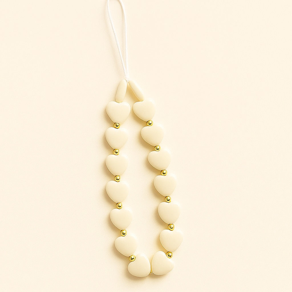 Handykette Basic Weiß Gold
