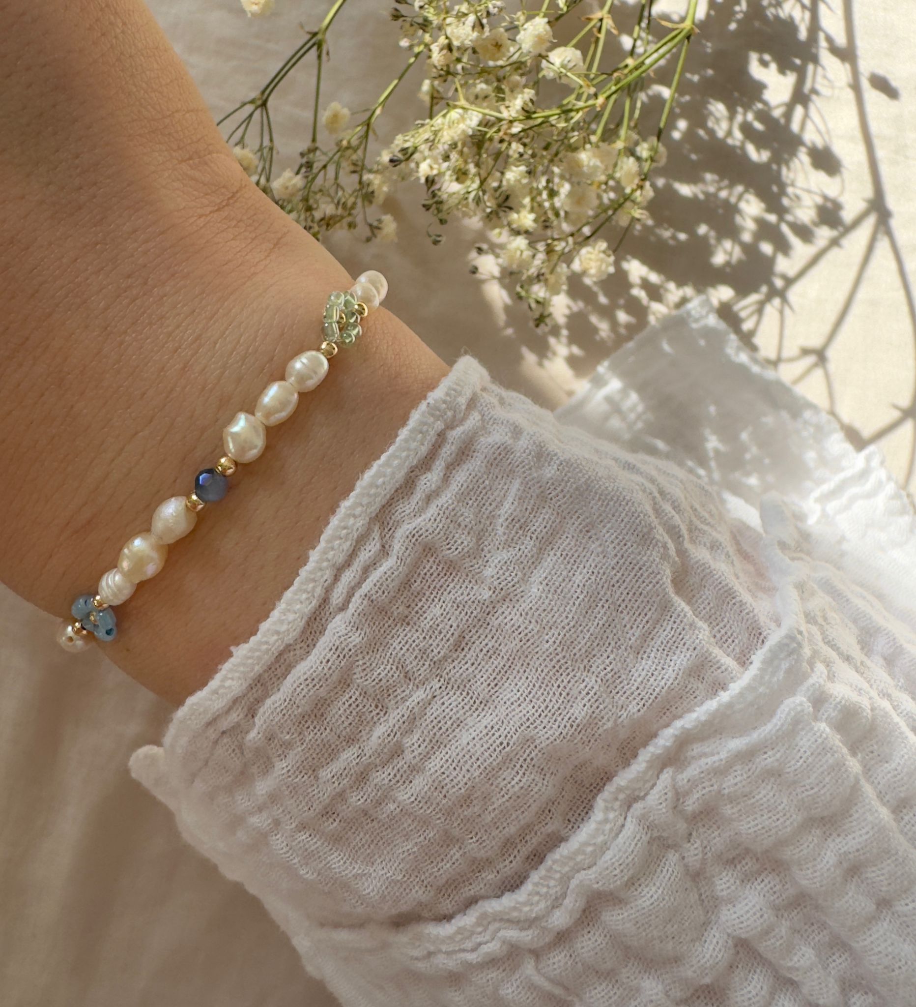 Perle Bleu Glow Armband