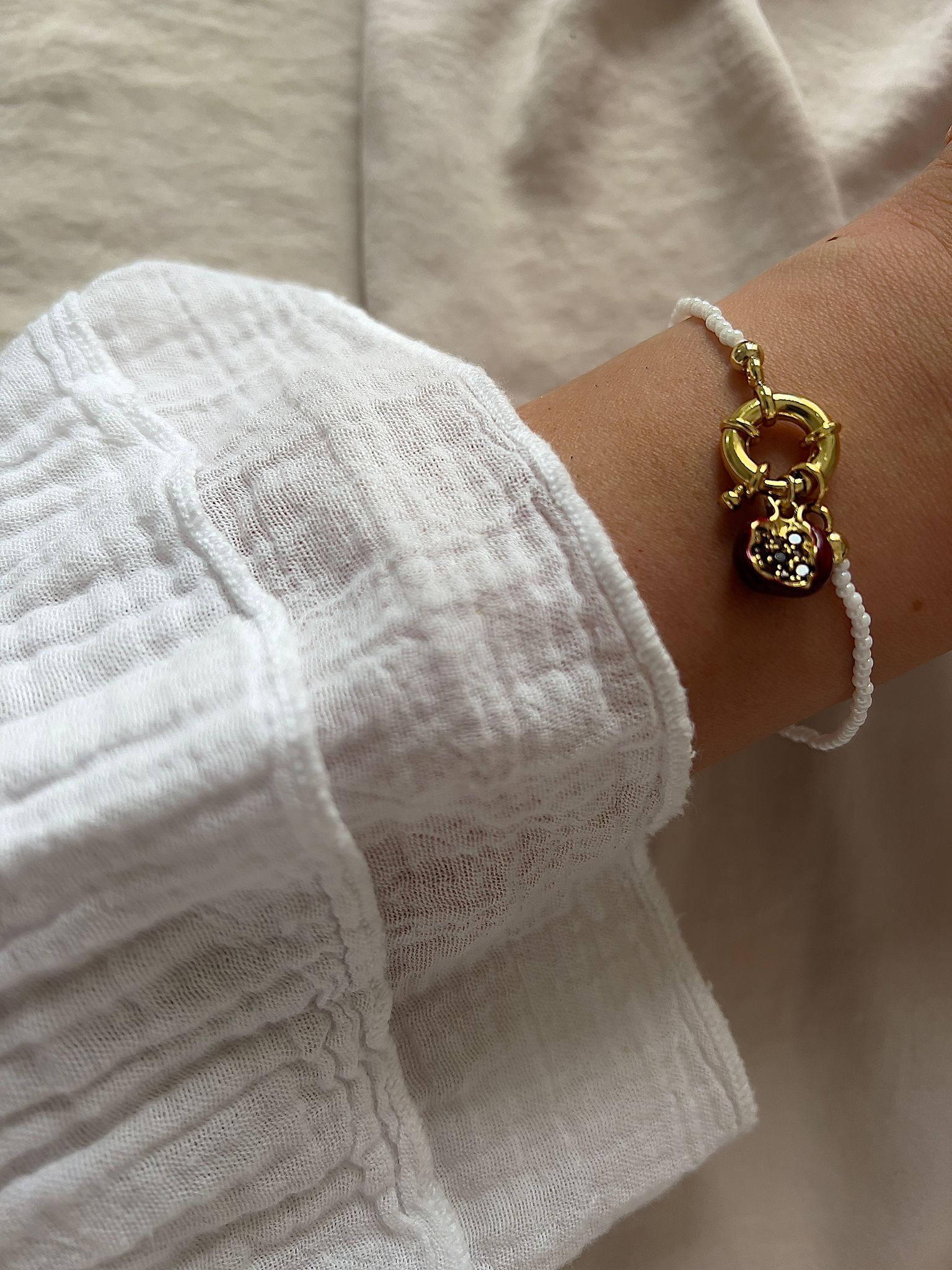 Granatapfel Perlen Armband
